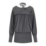 ILLIGO 2610 SHEER STRAP LONG SLEEVE CHARCOAL