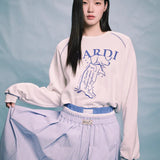 MARDI MERCREDI 2511 SWEATSHIRT RAGLAN SWING THE TAIL DDANJI_WHITE BLUE