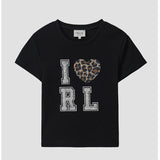 ROLAROLA 2604 LEOPARD HEART T-SHIRT BLACK