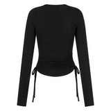 ILLIGO 2610 BOLERO SHIRRING TOP TEE BLACK
