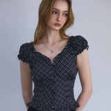 ROSE FRANTZ 2603 Frill Shirring Sleeveless Black