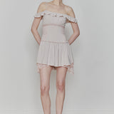 PAIN OR PLEASURE 2608 PETAL RUFFLE DRESS PINK