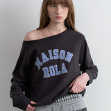 ROLAROLA 2605 MAISON DE ROLA CAMPUS LOGO KNIT CHARCOAL