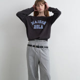 ROLAROLA 2605 MAISON DE ROLA CAMPUS LOGO KNIT CHARCOAL