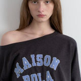 ROLAROLA 2605 MAISON DE ROLA CAMPUS LOGO KNIT CHARCOAL