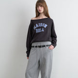 ROLAROLA 2605 MAISON DE ROLA CAMPUS LOGO KNIT CHARCOAL