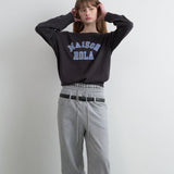 ROLAROLA 2605 MAISON DE ROLA CAMPUS LOGO KNIT CHARCOAL