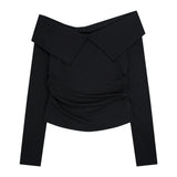 ILLIGO 2610 BOW OFF SHOULDER LONG SLEEVE BLACK