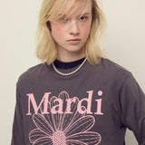 MARDI MERCREDI 2510 TSHIRT LONG SLEEVE FLOWERMARDI_CHARCOAL PINK
