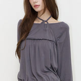 ILLIGO 2610 SHEER STRAP LONG SLEEVE CHARCOAL