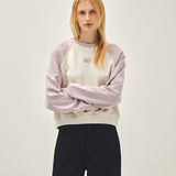 MARITHE 2603 W经典标识宽松短款连帽衫 浅紫