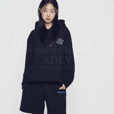 ADLV 2512 模糊素描熊连帽衫 黑