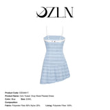 OZLANA SS2310 Tweed Drop Waist Pleated Dress