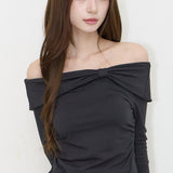 ILLIGO 2610 BOW OFF SHOULDER LONG SLEEVE BLACK