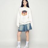 ADLV 2511 3D AC熊圆领卫衣 米白