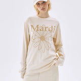 MARDI MERCREDI 2511 TSHIRT LONG SLEEVE FLOWERMARDI_BUTTER PEANUT