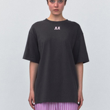 REST & RECREATION SS2404 Logo Oversized T-Shirt Charcoal