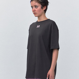 REST & RECREATION SS2404 Logo Oversized T-Shirt Charcoal