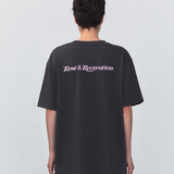 REST & RECREATION SS2404 Logo Oversized T-Shirt Charcoal