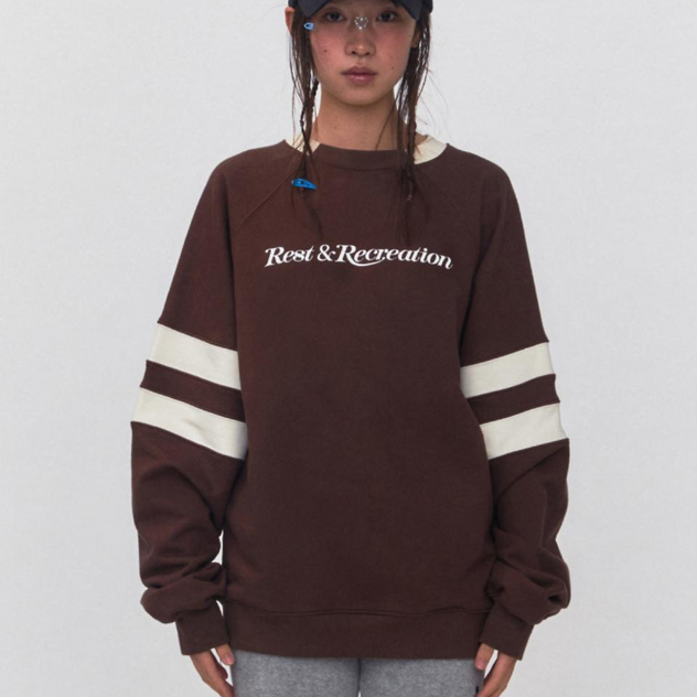 REST & RECREATION 2511 OVERSIZED RAGLAN SWEATSHIRT - BROWN – Lines Up
