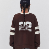REST & RECREATION 2511 OVERSIZED RAGLAN SWEATSHIRT - BROWN