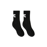 REST & RECREATION SS2404 Logo Mid Socks Black