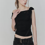 PAIN OR PLEASURE 2604 ANGEL STRAP TOP BLACK