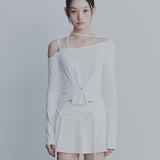 PAIN OR PLEASURE 2605 RUBY HOOK LONG SLEEVE WHITE