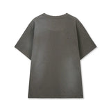 MATIN KIM 2604 SPRAY WASHED LETTERING DAMAGED TOP IN CHARCOAL