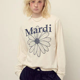 MARDI MERCREDI 2510 TSHIRT LONG SLEEVE FLOWERMARDI_CREAM NAVY