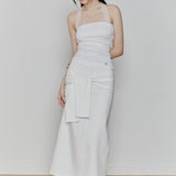 PAIN OR PLEASURE 2607 ANGEL SHIRRING TOP WHITE