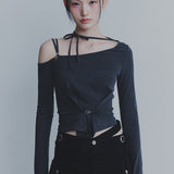 PAIN OR PLEASURE 2605 RUBY HOOK LONG SLEEVE CHARCOAL