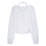 ILLIGO 2610 PINTUCK FLARE BLOUSE WHITE