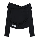 ILLIGO 2610 BOW OFF SHOULDER LONG SLEEVE BLACK
