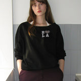 ROLAROLA 2603 I LOVE ROLA OFF SHOULDER SWEATSHIRT BLACK
