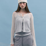 ROLAROLA 2605 NUBASIC LINEN CARDIGAN WHITE
