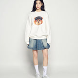 ADLV 2511 3D AC熊圆领卫衣 米白