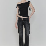 PAIN OR PLEASURE 2604 ANGEL STRAP TOP BLACK