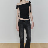 PAIN OR PLEASURE 2604 ANGEL STRAP TOP BLACK