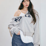ROLAROLA 2605 MAISON DE ROLA EMBROIDERY HOOD ZIP-UP GRAY