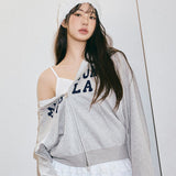 ROLAROLA 2605 MAISON DE ROLA EMBROIDERY HOOD ZIP-UP GRAY