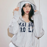 ROLAROLA 2605 MAISON DE ROLA EMBROIDERY HOOD ZIP-UP GRAY