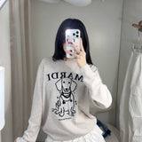 MARDI MERCREDI 2502 CASHMERE CREW NECK SWING THE TAIL DDANJI PEARL NECKLACE_LIGHTBEIGE BLACK