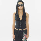 SCULPTOR 2606 Classic Sleeveless Hoodie Black