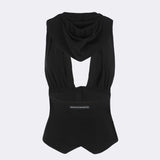 SCULPTOR 2606 Classic Sleeveless Hoodie Black