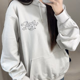 ADLV 2512 模糊素描熊连帽衫 灰