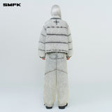 SMFK 2410 野马经典牛仔棉服/白雪花