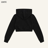 SMFK SS2402 冲锋短身运动帽衫 黑