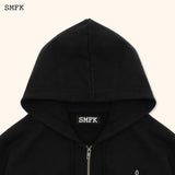 SMFK SS2312 十字花经典拉链帽衫 黑