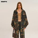 SMFK 2512 十字雕像阔身拉链帽衫